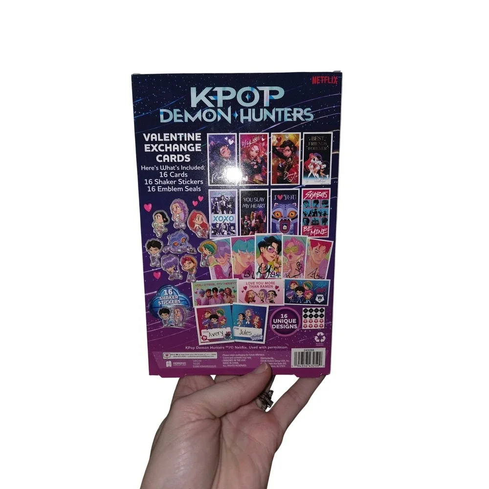 Kpop Demon Hunters 16ctValentine Exchange‎ Cards Shaker Stickers Emblem Seal